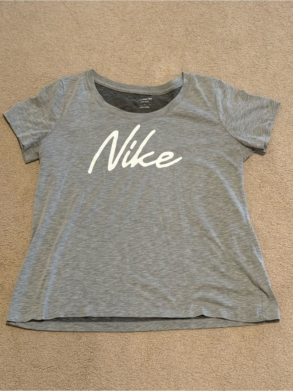 Nike Dri-FIT Gray Logo Tee Women’s Size Large